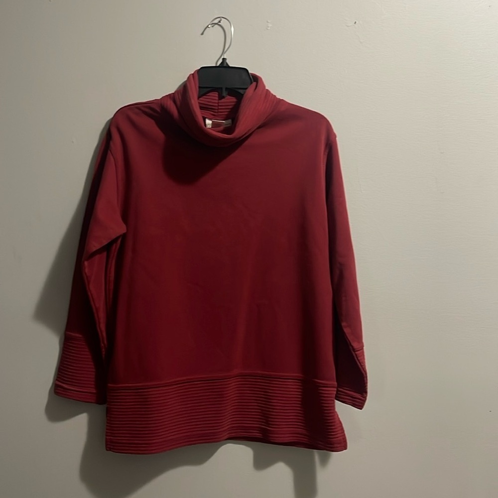 Coldwater Creek Cowl Neck Sweater Rustic Red Color